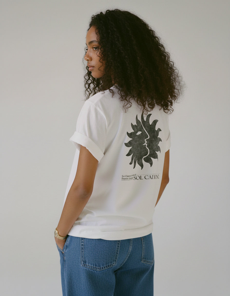 Sun-Drenched Tee- White – SolCalypso